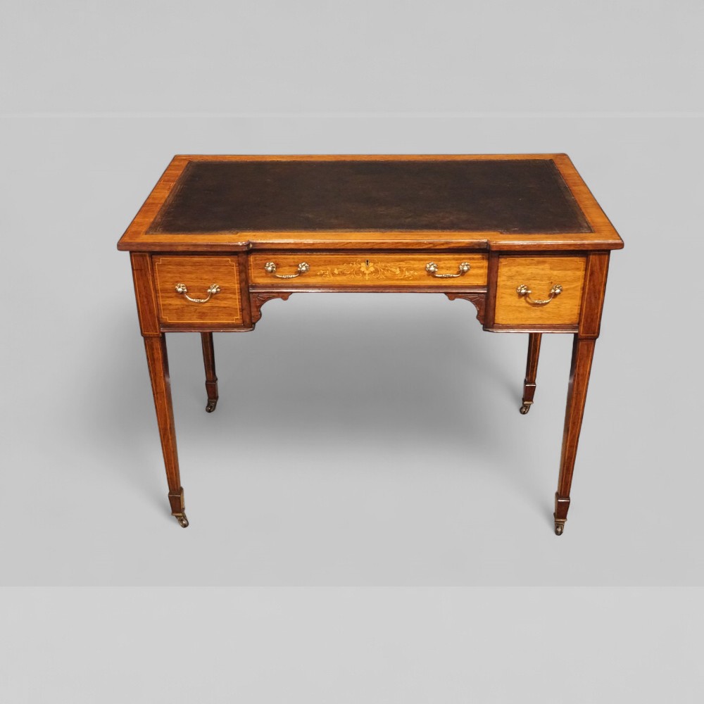 Victorian-inlaid-rosewood-writing-table.jpg Victorian inlaid rosewood writing table - Image 1