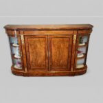 Victorian inlaid walnut 4 door credenza - Image 13