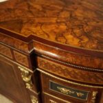 Victorian inlaid walnut 4 door credenza - Image 4