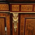 Victorian inlaid walnut 4 door credenza - Image 6