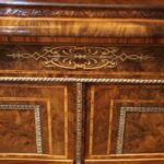 Victorian inlaid walnut 4 door credenza - Image 6
