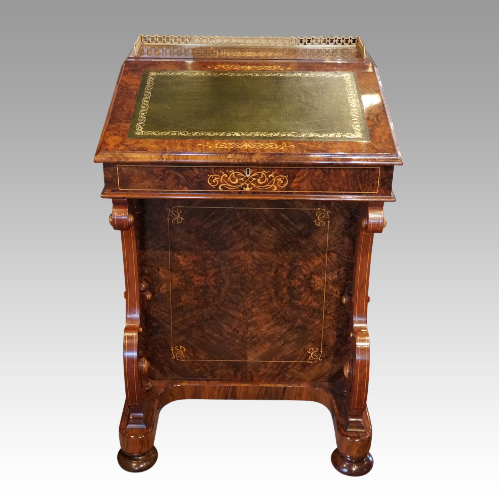 Victorian-inlaid-walnut-Davenport-desk-1.jpg Victorian inlaid walnut Davenport desk - Image 1