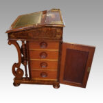 Victorian inlaid walnut Davenport desk - Image 7