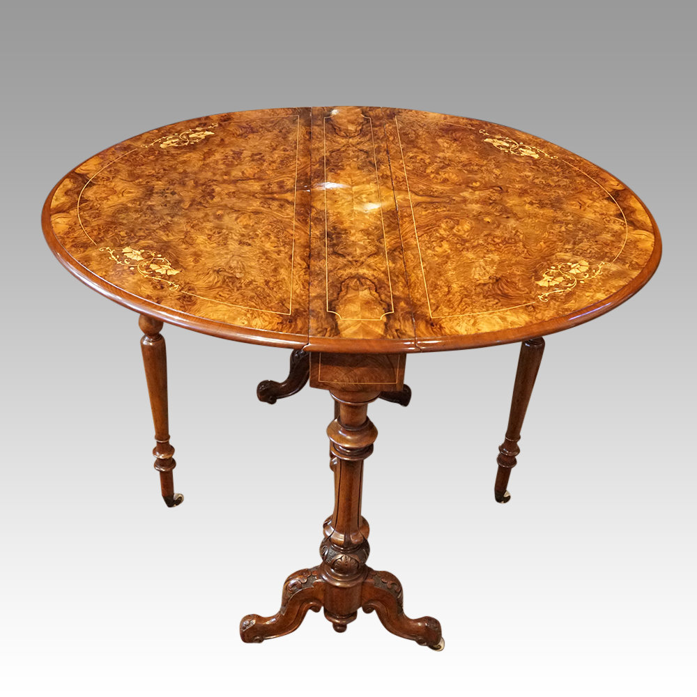 Victorian-inlaid-walnut-Sutherland-table-2.jpg Victorian inlaid walnut Sutherland table - Image 1
