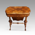 Victorian inlaid walnut backgammon table
