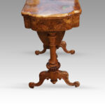 Victorian inlaid walnut backgammon table - Image 4