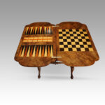 Victorian inlaid walnut backgammon table - Image 2