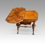 Victorian inlaid walnut backgammon table - Image 6