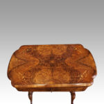 Victorian inlaid walnut backgammon table - Image 10