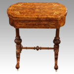 Victorian inlaid walnut backgammon table