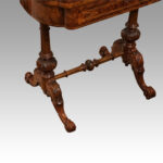 Victorian inlaid walnut backgammon table - Image 14