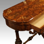 Victorian inlaid walnut backgammon table - Image 12