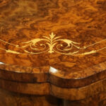Victorian inlaid walnut backgammon table - Image 5
