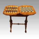 Victorian inlaid walnut backgammon table - Image 2