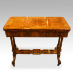 Victorian inlaid walnut card table