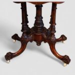 Victorian inlaid walnut card table - Image 4