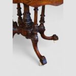 Victorian inlaid walnut card table - Image 8