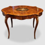 Victorian inlaid walnut centre table - Image 2