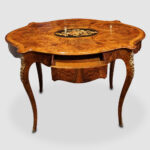 Victorian inlaid walnut centre table - Image 6