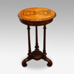 Victorian inlaid walnut circular workbox