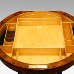 Victorian inlaid walnut circular workbox - Image 7