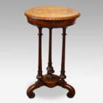 Victorian inlaid walnut circular workbox - Image 4