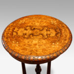 Victorian inlaid walnut circular workbox - Image 2