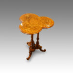 Victorian inlaid walnut clover top wine table