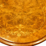 Victorian inlaid walnut clover top wine table - Image 3