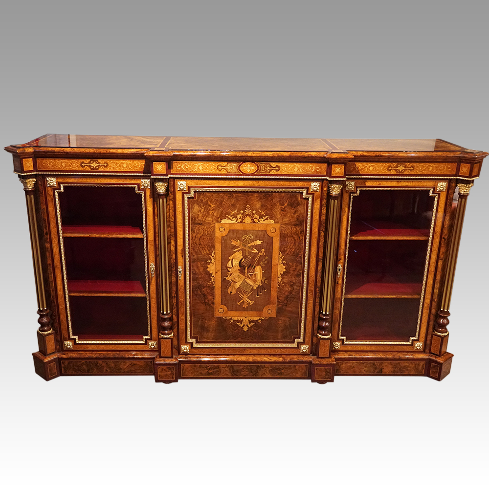 Victorian-inlaid-walnut-credenza-3.jpg Victorian inlaid walnut credenza - Image 1