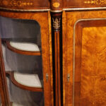 Victorian inlaid walnut credenza - Image 9