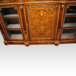 Victorian inlaid walnut flat front credenza - Image 11