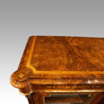 Victorian inlaid walnut flat front credenza - Image 7