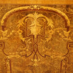 Victorian inlaid walnut flat front credenza - Image 4