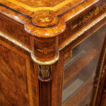 Victorian inlaid walnut flat front credenza - Image 2