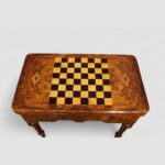 Victorian inlaid walnut games table - Image 2