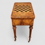 Victorian inlaid walnut games table - Image 4