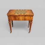 Victorian inlaid walnut games table - Image 9