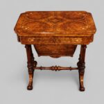 Victorian Inlaid Burr Walnut Combined Games and Work Table with Chess and Backgammon Boards - Image 2