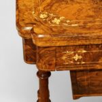 Victorian Inlaid Burr Walnut Combined Games and Work Table with Chess and Backgammon Boards - Image 12