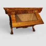 Victorian Inlaid Burr Walnut Combined Games and Work Table with Chess and Backgammon Boards - Image 11