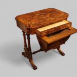 Victorian Inlaid Burr Walnut Combined Games and Work Table with Chess and Backgammon Boards - Image 10
