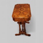 Victorian Inlaid Burr Walnut Combined Games and Work Table with Chess and Backgammon Boards - Image 9