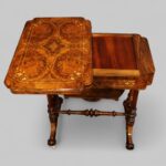 Victorian Inlaid Burr Walnut Combined Games and Work Table with Chess and Backgammon Boards - Image 5