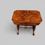 Victorian Inlaid Burr Walnut Combined Games and Work Table with Chess and Backgammon Boards - Image 3