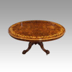 Victorian inlaid walnut loo table - Image 2