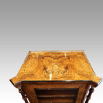 Victorian inlaid walnut music cabinet - Image 2
