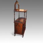 Victorian inlaid walnut music cabinet whatnot - Image 3