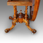 Victorian inlaid walnut oval dining table - Image 5