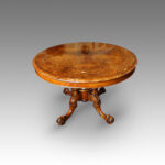 Victorian inlaid walnut oval dining table - Image 3